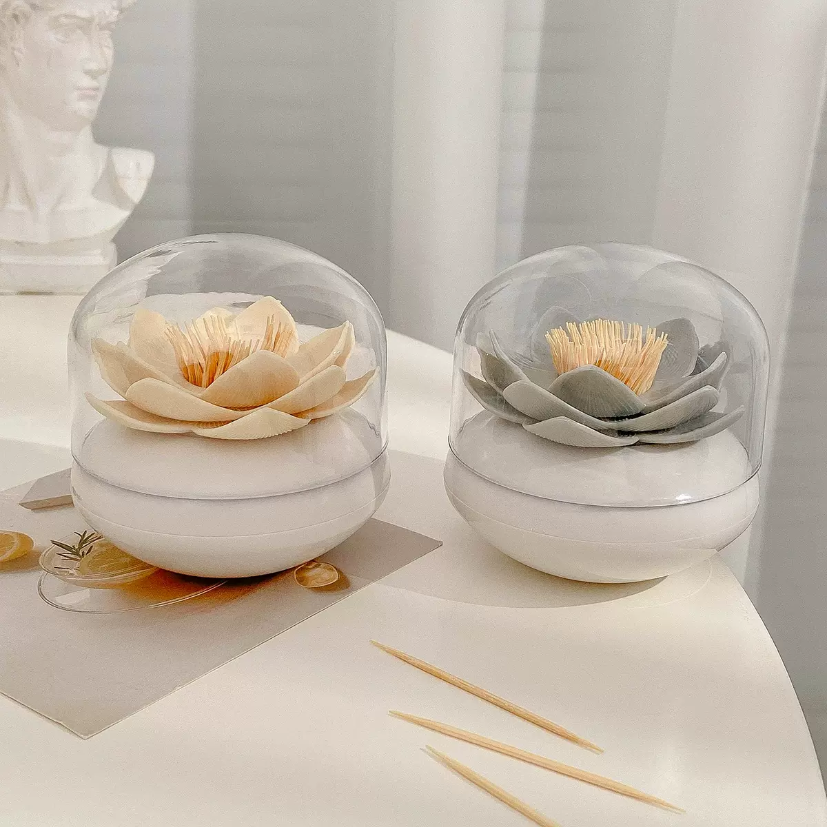 轻奢牙签盒创意牙签罐牙线盒棉签盒牙签筒家用桌面棉签牙签收纳盒