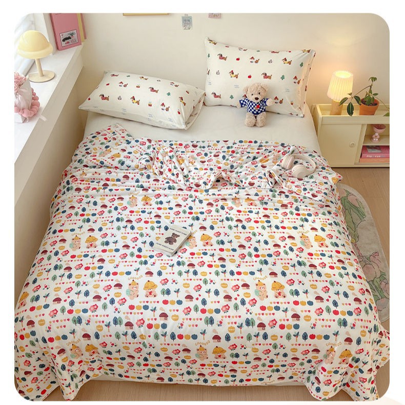 Edredón fresco de verano de algodón de punto individual y doble 2025 nuevo edredón de aire acondicionado de verano lavable a máquina para niños edredón fino