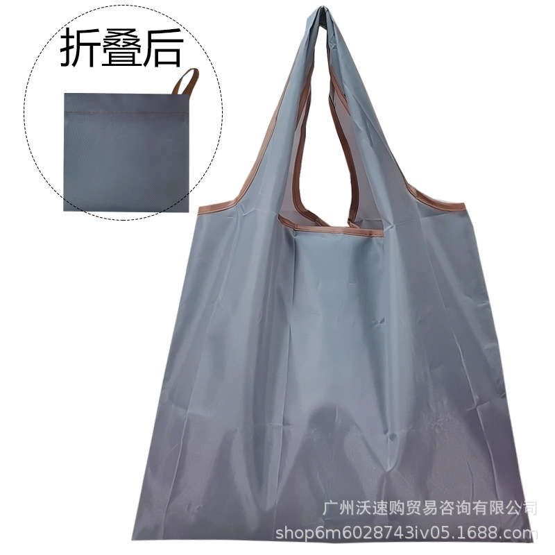 Medio color sólido imprimible LOGOTIPO bolso de color estático bolsa de nylon impermeable bolsa de compras de protección del medio ambiente plegable image 13
