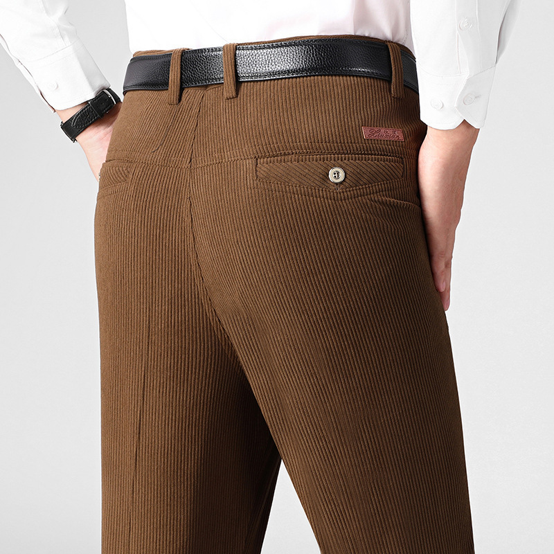 Dropshipping Corduroy Pants for Men, Autumn and Winter, Middle-Aged and Elderly Corduroy Men's Pants, 50-Year-Old Dad Pants, Thick Casual Style