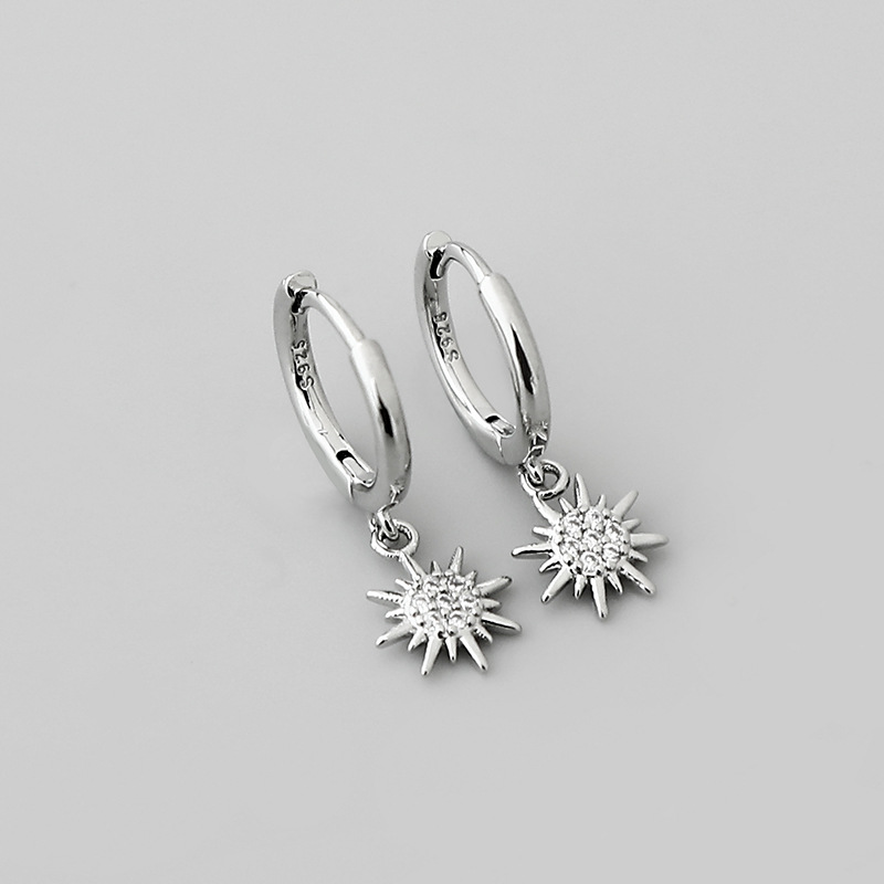 fashion gold and silver small inlaid zircon sun earrings wholesale Nihaojewelrypicture3