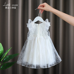 夏裝女童表演連衣裙兒童白雪公主裙子女孩翅膀女寶寶愛莎蓬蓬紗裙