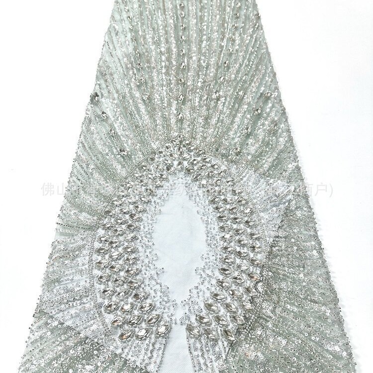 Centro hueco ojo de caballo diamante tela de malla de alta calidad brindis de novia alfombra roja tela de vestido delgada