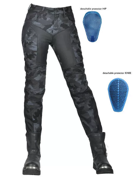 VOLERO Women's Motorcycle Jeans Summer Mesh Breathable Stretch Casual Biker Anti-Fall Outdoor Riding Pants