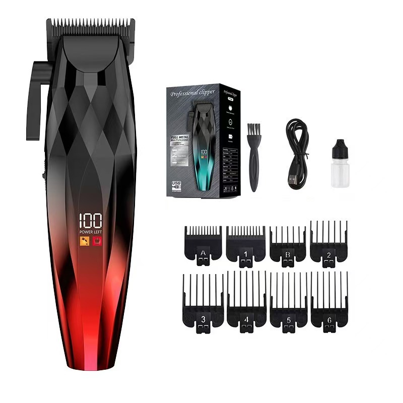Set de Cortapelos Eléctrico Digital de Aleación de Titanio con Cabezal Lavable para Barbería y Hogar