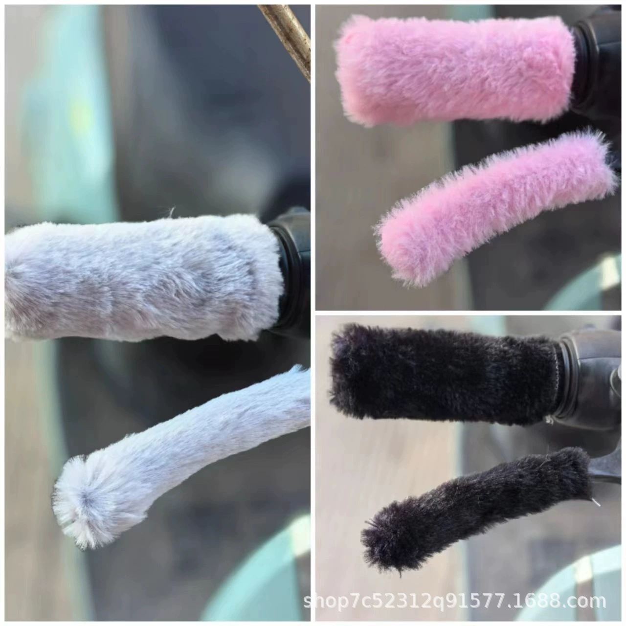 Новые зимние утолщенные Нескользящие трехколесные мотоциклетные электрические перчатки на руль на флисовой подкладке, теплый холодостойкий чехол на руль, Имитация меха кролика