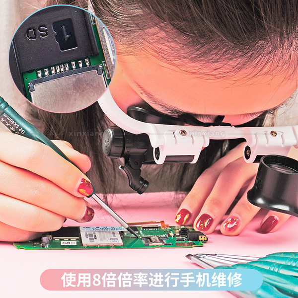 8 times 15 times 23 times the head wearing LED magnifying glass…
