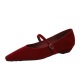 3686-K203 French temperament small pointed slope follow-up shoes suede commuting casual straight belt Mary Jane shoes for women