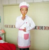 White long-sleeve, apron