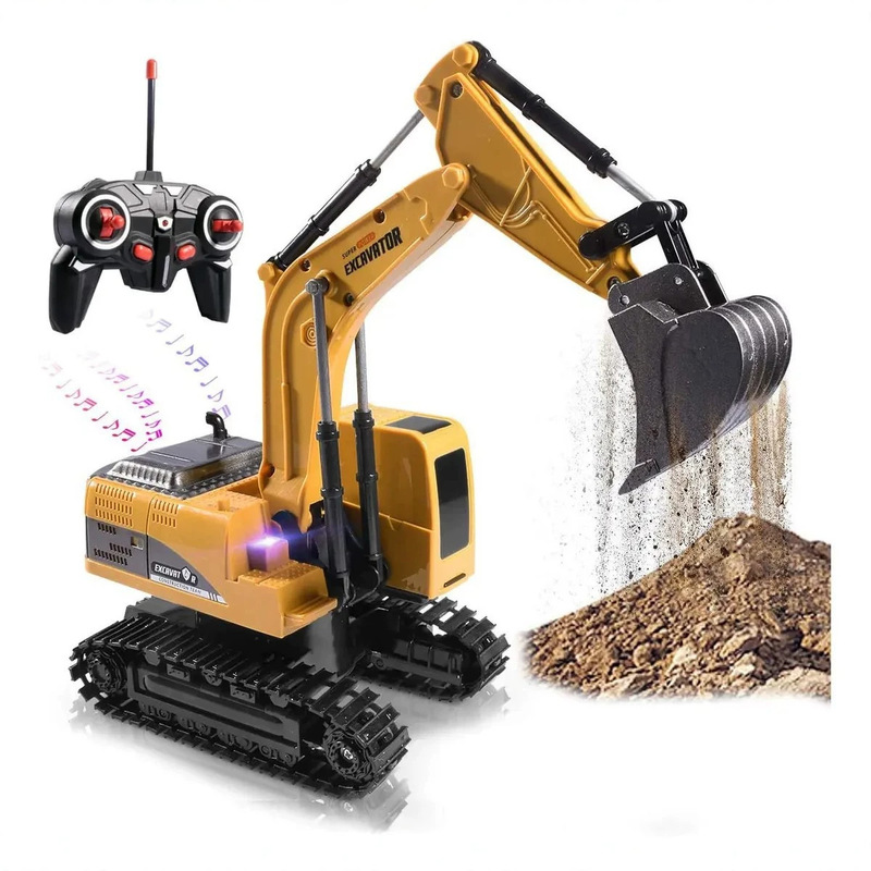Cross-border exclusive 1:24 remote control excavator six-channel alloy construction vehicle model hook-up excavator toy for boys Cross-border exclusive 1:24 remote control excavator six-channel alloy construction vehicle model hook-up excavator toy for boys