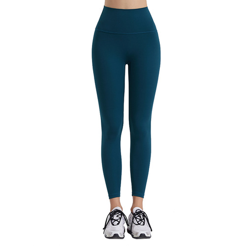 Women's 2024 Spring New Bare Texture Friction Yoga Pants lulu No Embarrassing Line High-Waist Hip Lift Running Fitness Pants
