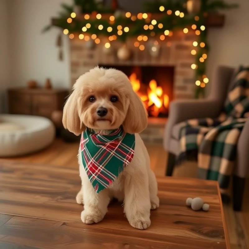 TANPOPO transfronterizo spot de Navidad toallas de triángulo de cuadrillas para mascotas bufandas de perros toallas de saliva para mascotas