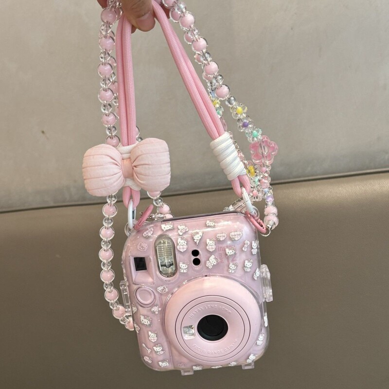 [Mini12 Transparent Case] Instax Crystal Case Polaroid Hard Shell Camera Protective Case Shell Chain Trendy