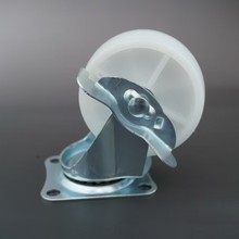 供应3寸pp轮平板式轻型尼龙脚轮家具衣柜轮边刹万向储物滑轮滚轮