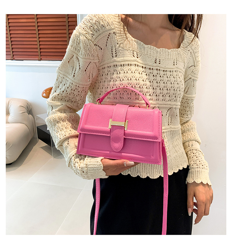 Small square bag women's bag 2024 new high-end bag crossbody bag decorative bag Hong Kong belt shoulder handbag_voghion.com