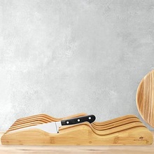 廚房家用卧式木質刀架水果刀座廚具收納整理木制架抽屜式刀架