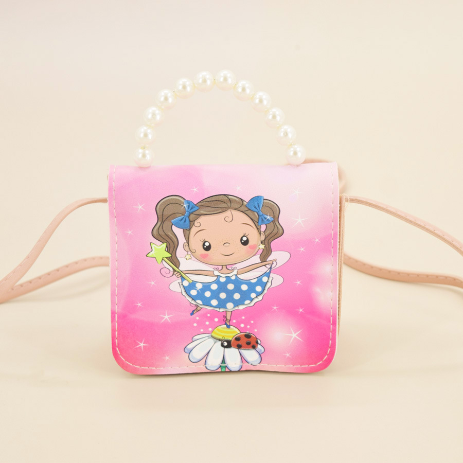 Women's Small Pu Leather Cartoon Cute Beading Square Flip Cover Coin Purse display picture 5
