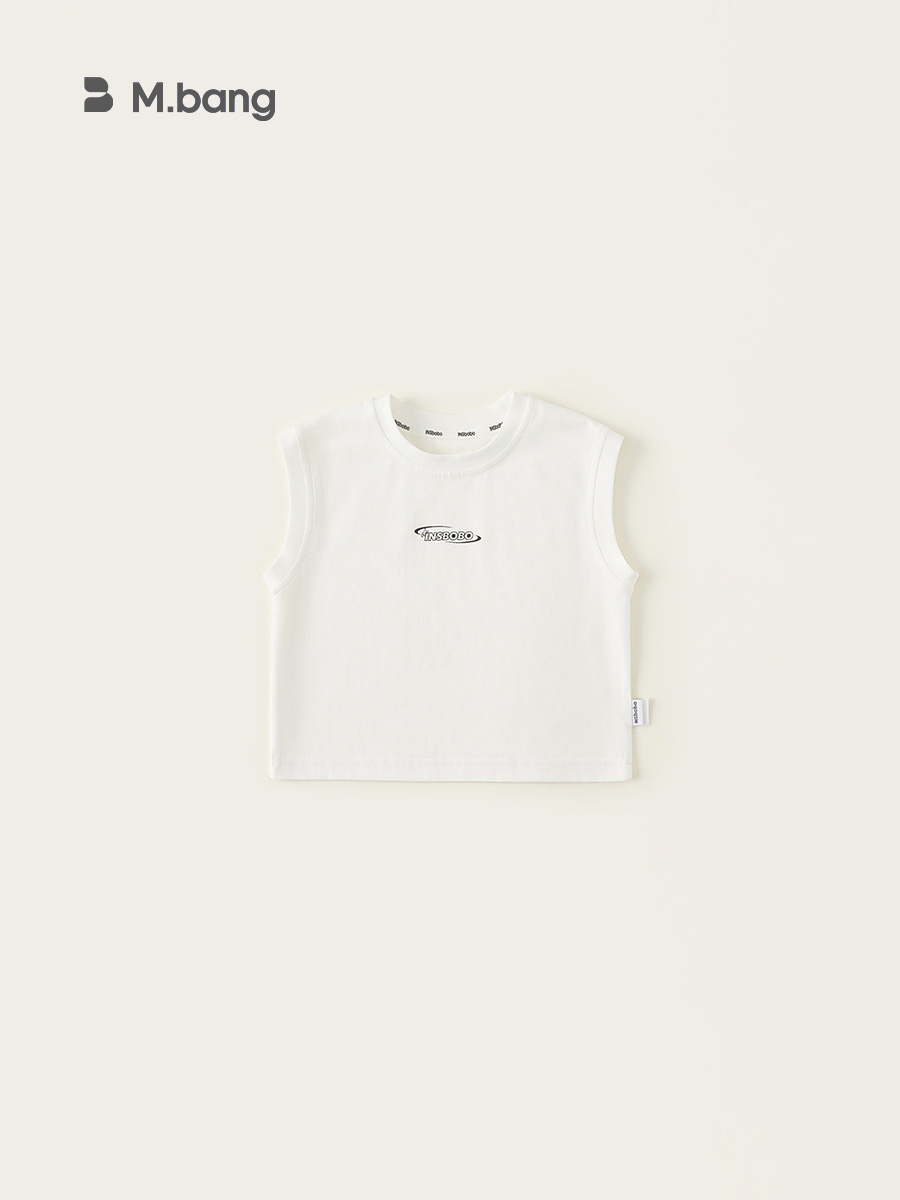 Youbao ropa para niños chaleco de letras simples para niños 2025 verano nuevo estilo niño salvaje cuello redondo sin mangas top verano