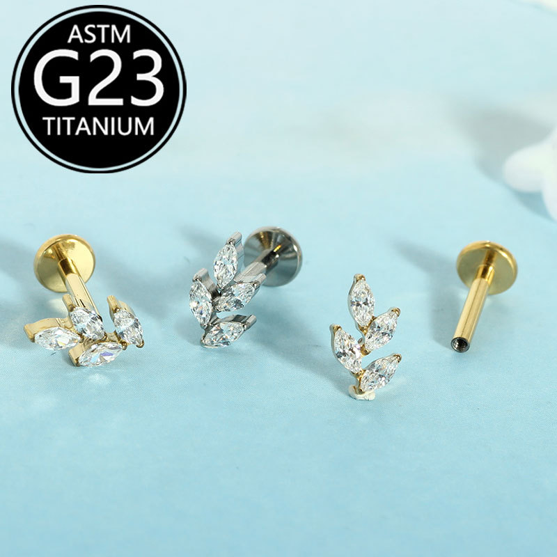 Labret piercing jewelry detail image