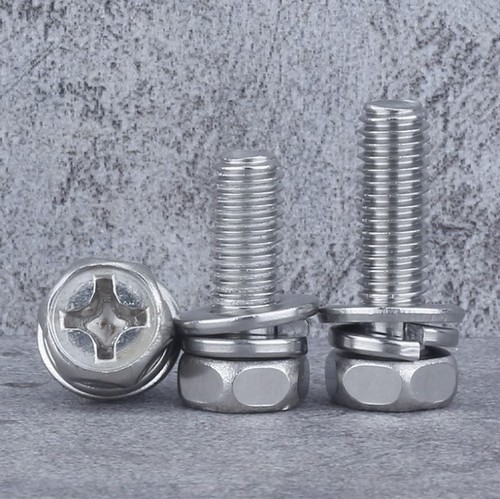 304 stainless steel cross concave hexagonal three combination screws concave outer hexagonal combination screws GB9074.13