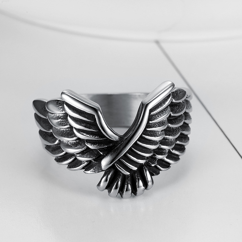 Retro Eagle Stainless Steel Men's Rings display picture 3