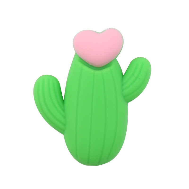 Amazon nuevo bebé dibujos animados estereoscópicos cactus dientes de goma joyería creativa DIY accesorios de cadena de tetas