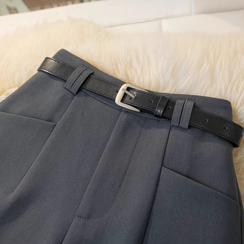 Quần short vest nữ cạp cao dáng chữ A ống rộng size lớn — Màu đen (thắt lưng miễn phí) chi tiết 3
