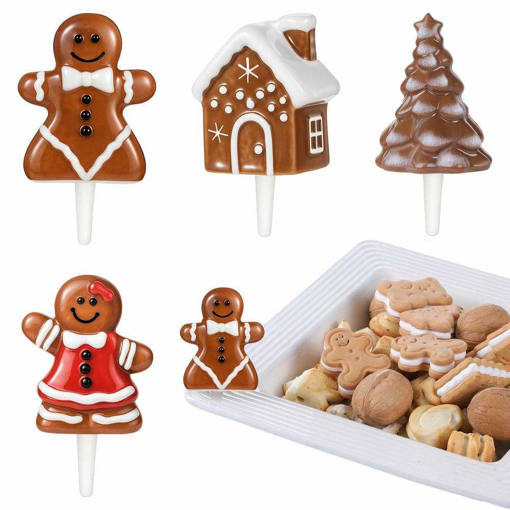 卡通圣诞饰品摆件餐盘装饰用品姜饼人圣诞树蛋糕DIY陶瓷配件