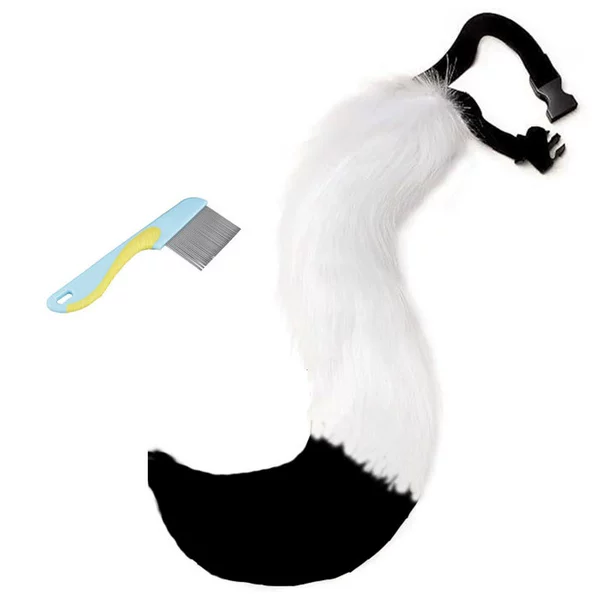 White and black tail with comb