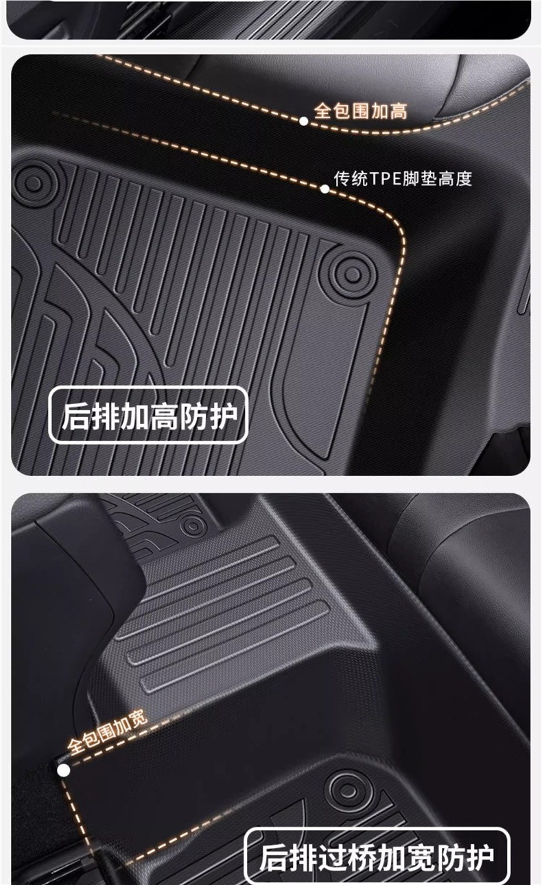Full coverage TPE car floor mats, custom-fit for all models, suitable for both new and old cars