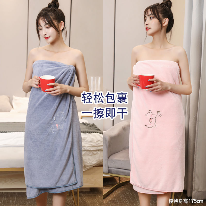 浴巾柔软比纯棉全棉吸水不掉毛女男速干一对洗澡擦身大号成人2条
