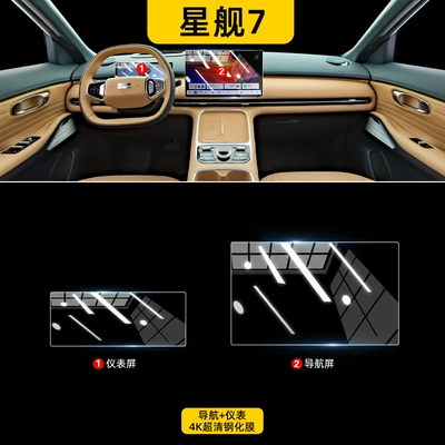 Modification Accessories Sticker, Car interior film - starship-7-navigation-instrument-8k-ultra-clear-tempered-film
