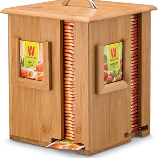 A generation of rotatable bamboo tea box commercial home tea bag storage box creative tea bag storage cabinet tea box