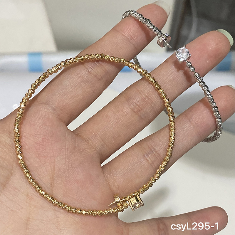 Simple and stylish DIY bracelet with a high-end feel, pearl bracelet with half-hole beads, engraved bead spacer open bracelet