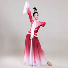 成人水袖舞蹈服装女飘逸中国风甩袖汉唐国色古典舞蹈服中国舞舞蹈