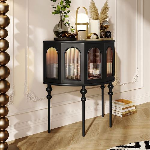 zsr French entrance cabinet cream style semi-circle entrance table living room sofa side cabinet storage rack corridor end decoration