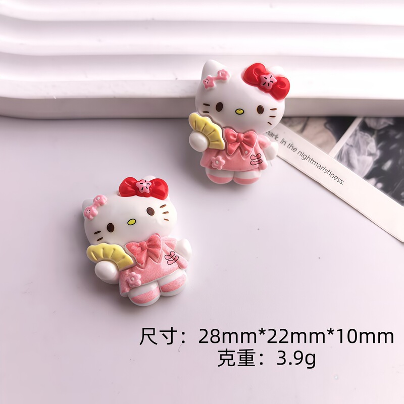 可爱卡通泳装kt猫咪 diy奶油胶自制手机壳鞋扣发夹树脂饰品配件|undefined