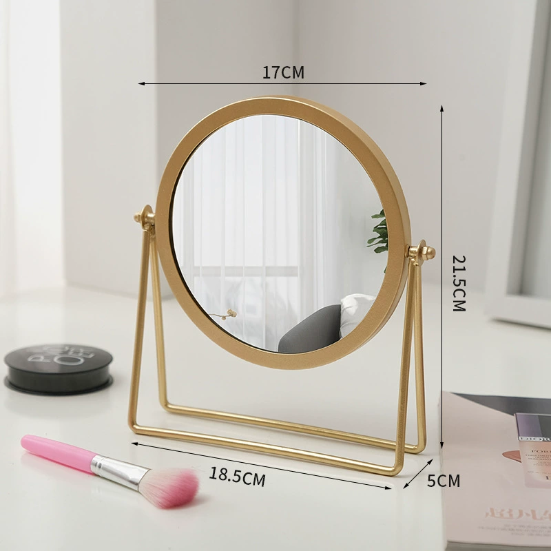 Dressing Table Mirror — Rotatable Oval Desktop Mirror, Silver/Gold/Black, Multiple Sizes