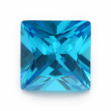 2x2~10X10mm 梧州5A宝石 镶嵌配件海蓝色首饰配石 锆石正方形直角