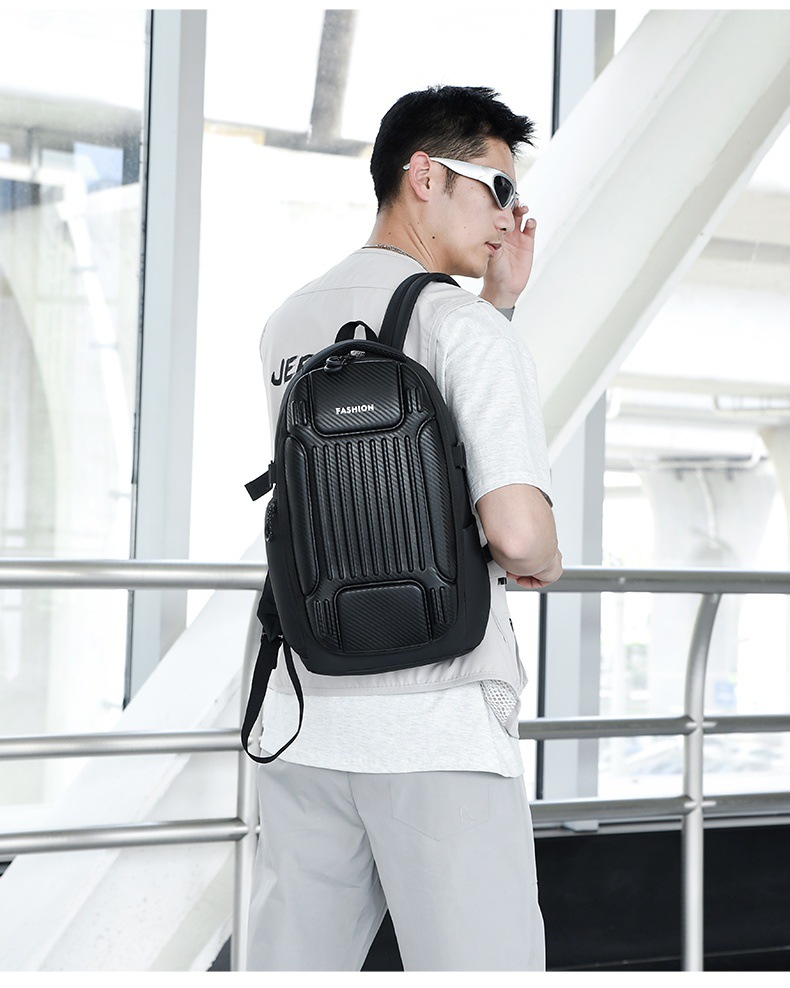 Wholesale hard-shell anti-collision computer bags, men's fashionable large-capacity backpacks, functional windproof and water-repellent travel backpacks undefined