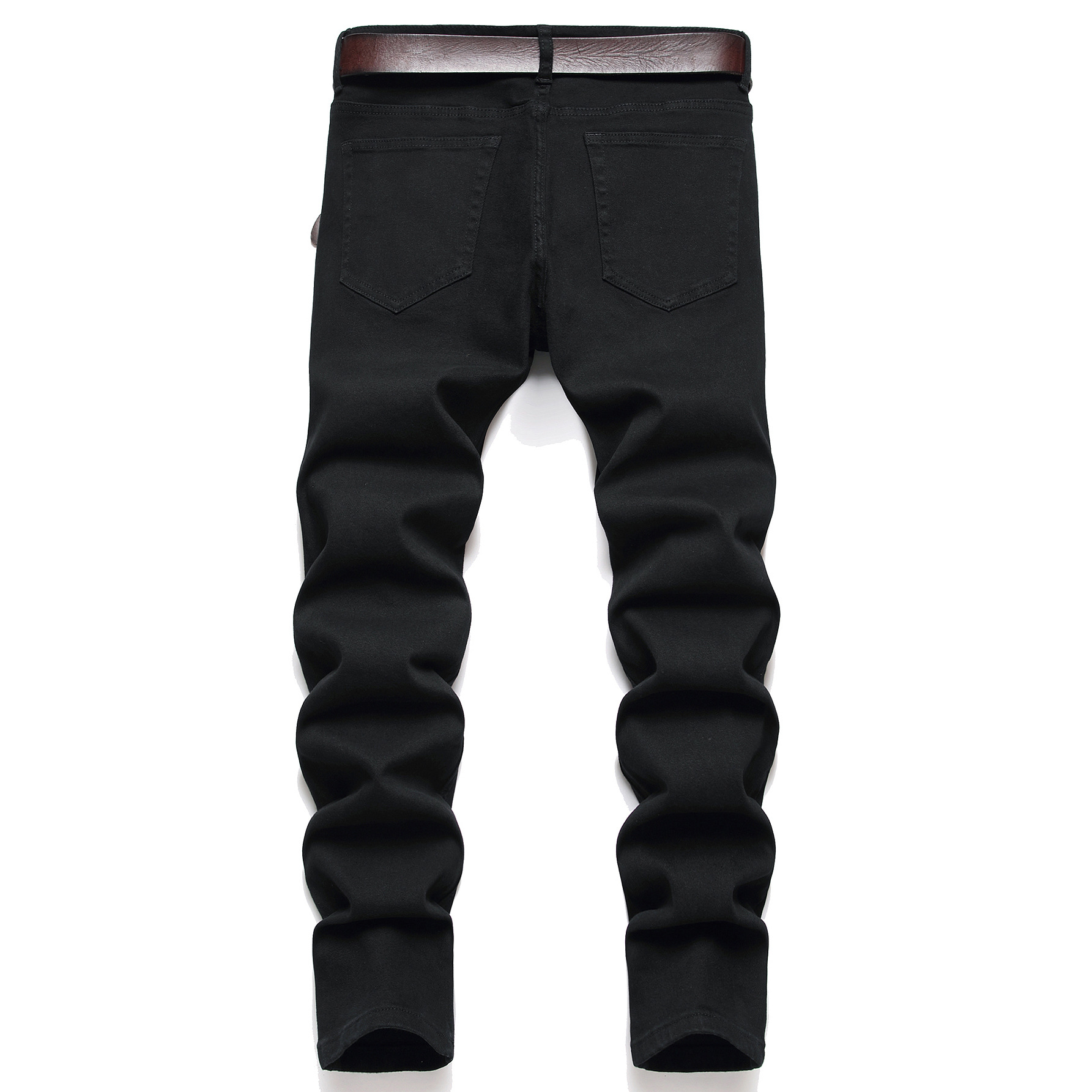 boy 2024 Cross-Border Trade Black Slim Fit Jeans Men's Wholesale_viptrois.com