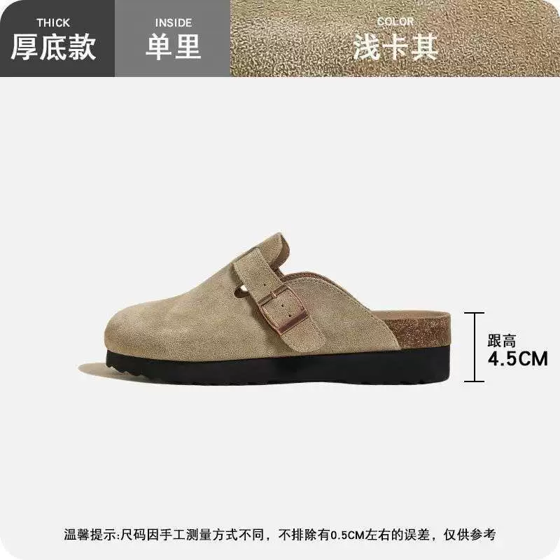 Туфли Birken на толстой подошве от Sanxi, женские, 2025, новые универсальные образы с пробковыми тапочками-мешковидными носами Boken Shoes