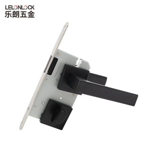 Wholesale zinc alloy Nordic style black square indoor door lock bedroom door lock solid wood door split mechanical door lock