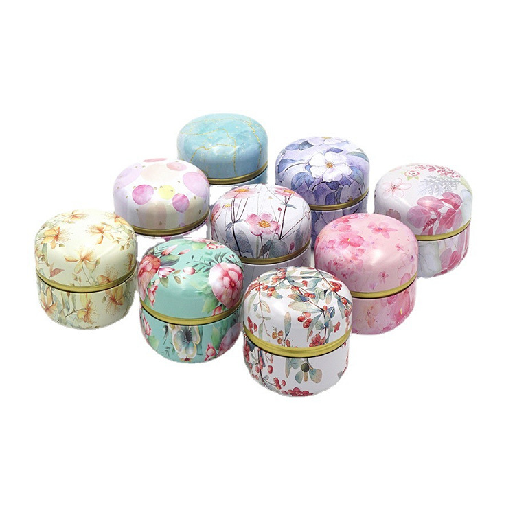 Latas de manzana de metal, latas de té pequeñas, latas de velas, dulces de boda, cajas de hojalata de aromaterapia, envases de regalo de té, cajas de hojalata