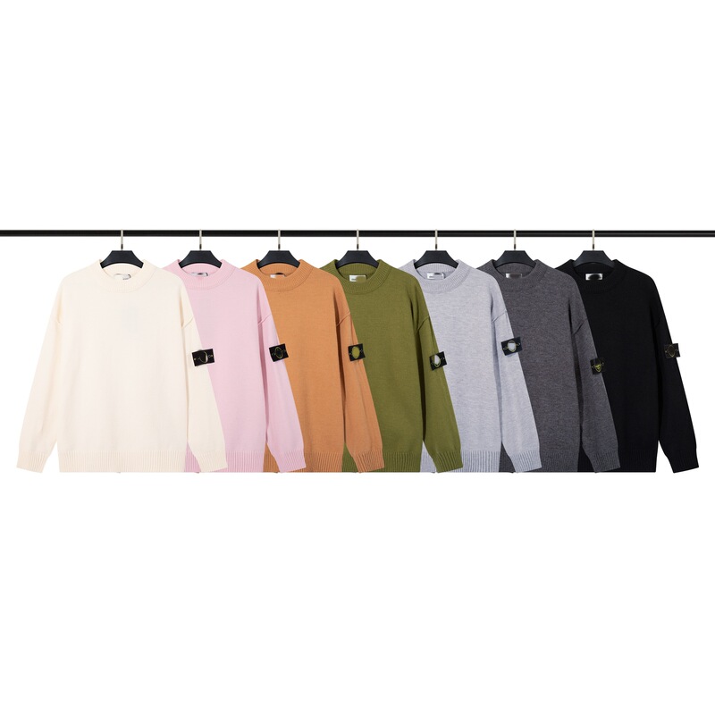 Cross-Border High-Quality Correct Version of the New Stone 25Fw Casual Knitted Pullover Sweater, Versatile for Men and Women, Dropshipping