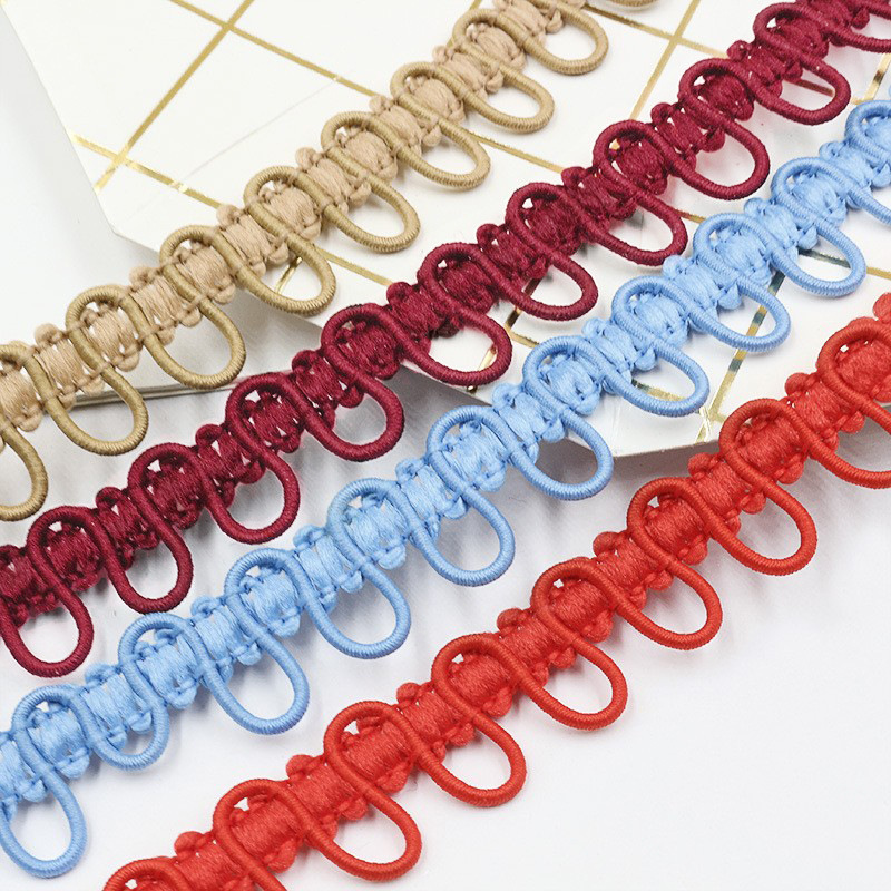 Factory direct supply elastic rubber band polyester buttonhole with fur collar buckle lace webbing elastic belt button belt