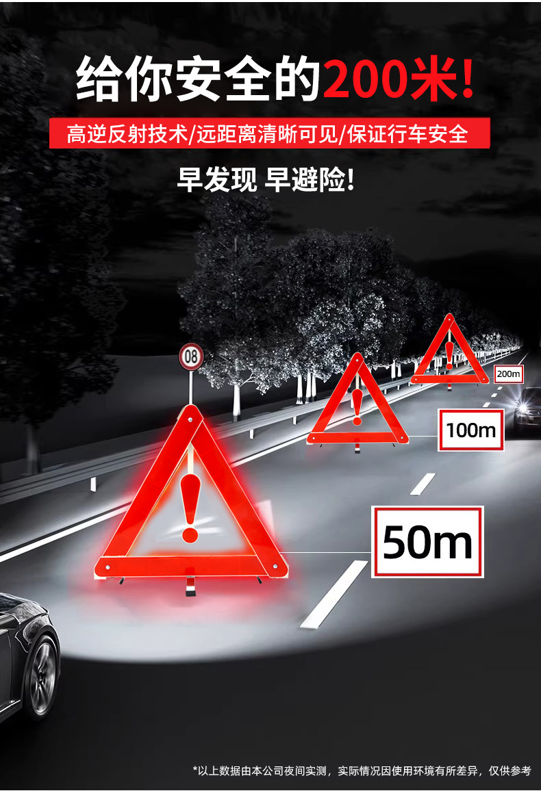 Manufacturer Wholesale Portable Car Signs for Home Use, Parking Triangle Warning Signs, Car-Mounted Triangle Warning Racks