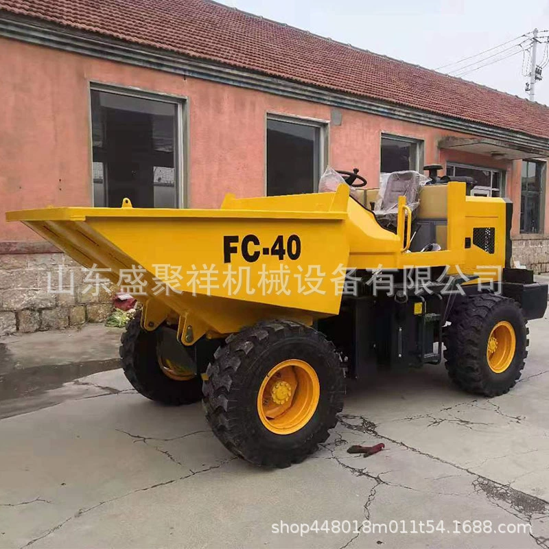 Shengjuxiang FC-10 железный навесной дизельный самосвал с четырьмя колесами для фронтальной разгрузки, транспортный грузовик для строительных площадок, погрузка и разгрузка.