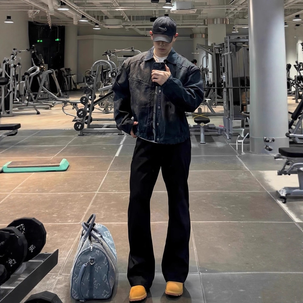 Cleanfit Men's Flared Dress Pants Autumn Easy Drape Black Slimming Pants High-End Casual Straight Pants