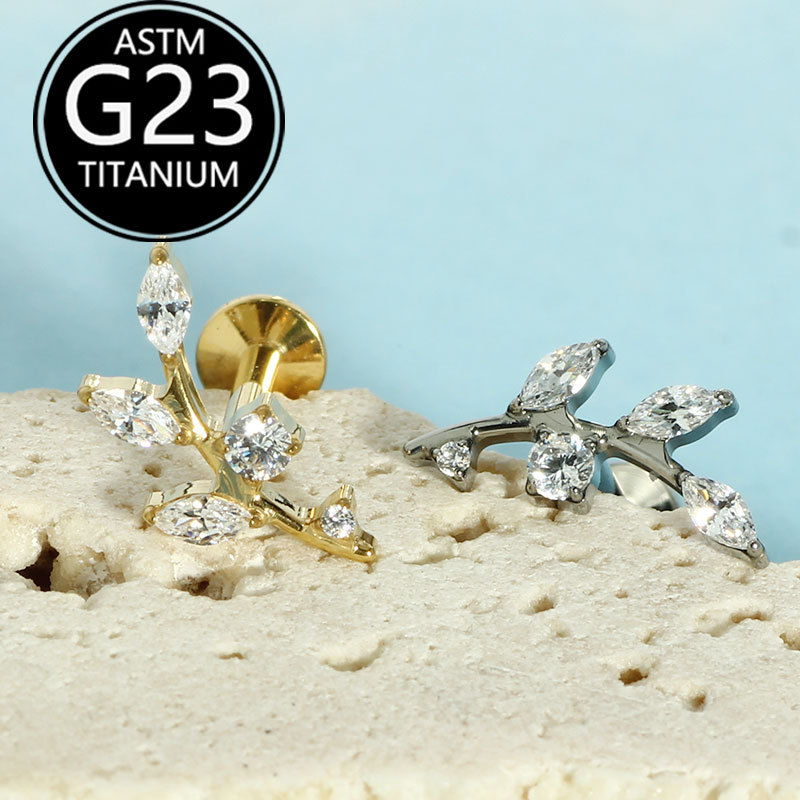 Labret piercing jewelry detail image